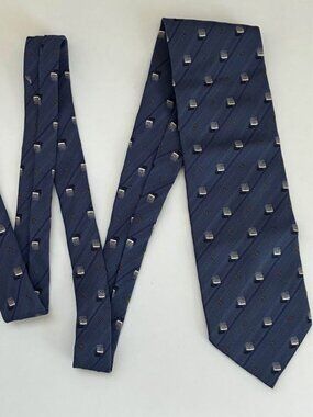 Pino Cordella Blue Patterned Silk Tie
